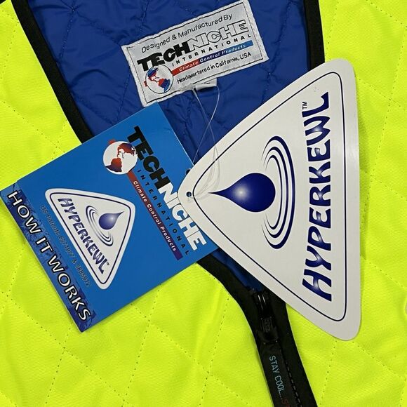 Techniche Mens Hyperkewl Evaporative Cooling Vest Size XL Neon Yellow NWT - Picture 4 of 10